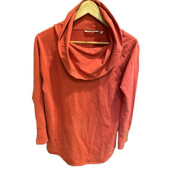 Soft Surroundings Valerie Pullover Vermilion Orange Red Cowl Neck Long‎ Sleeve - Picture 7 of 9
